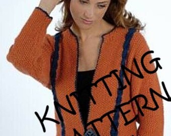 New Sarah Punderson Plymouth Yarn N022 Contrast Cable Cardigan Knitting Pattern