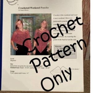 New Crochet Guild of America CGOA-015 by Nancy Brown Weekend Poncho Pattern