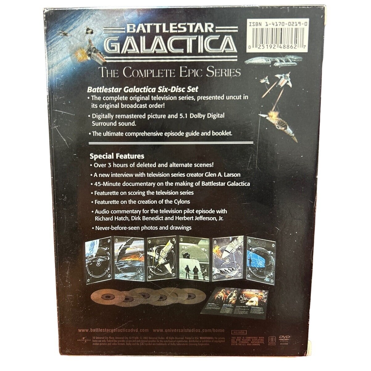 2003 Battlestar Galactica Complete Series 6 Disc DVD Box Set