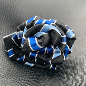 Custom Order:  Upcycled  necktie silk tie roses rose boutonnieres made from mens ties - Send me your ties and honor your loved one