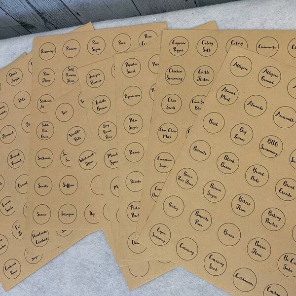 Round Spice Labels Etsy