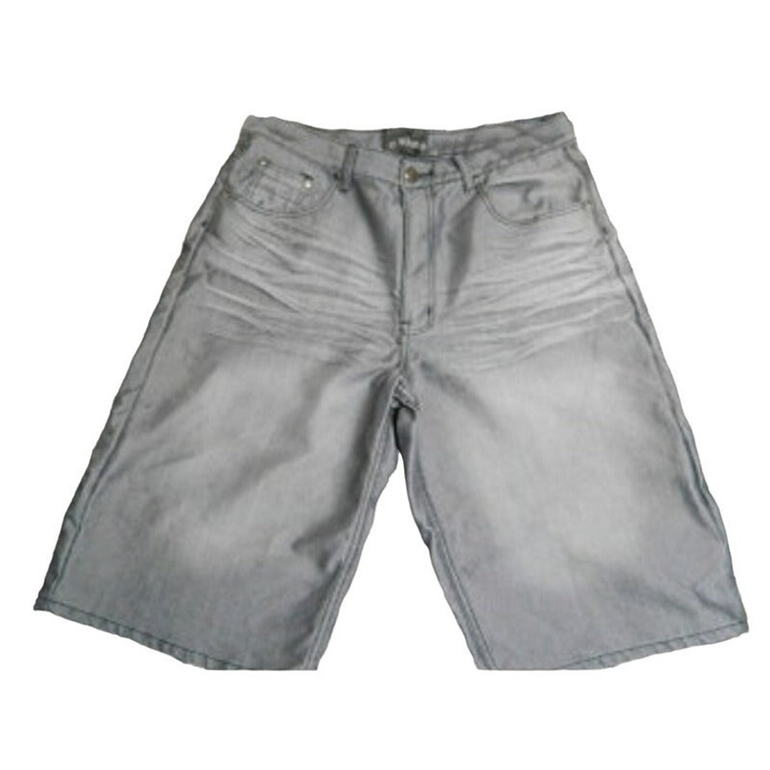 CROWN TAG BAGGY DENIM SHORTS – BlackEyePatch