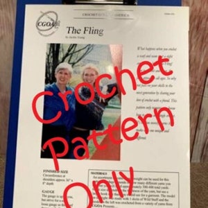 New Crochet Guild of America CGOA-010 by Jackie Young The Fling Poncho Pattern