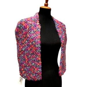 New Handmade Handknit Variegated Orange Pink Purple Acrylic Yarn Winter Scarf