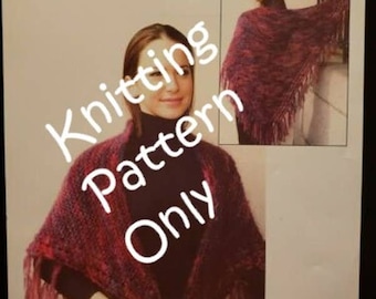 New Plymouth Yarn Outback Mohair Triangular Shawl Knitting Pattern P454