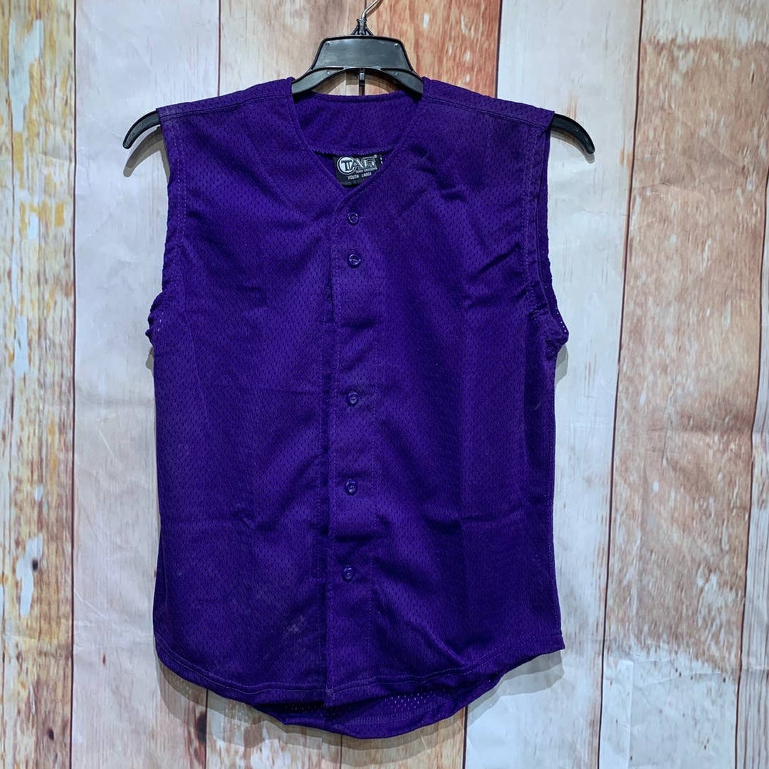 New Tag Team Uniform Youth Large Button Down Baseball Mesh Jersey Tank