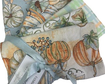 5 New Create It 18&quot; X 21&quot; Pastel Fall Harvest Pumpkin Cotton Fat Quarters Fabric