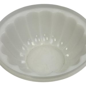 Vintage Tupperware Frosted White Plastic Jello Mold Tulip Christmas Tree Designs