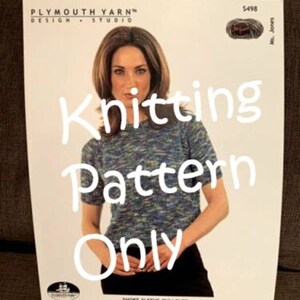 New Plymouth Yarn Design S498 Ms Jones Short Sleeve Sweater Knitting Pattern
