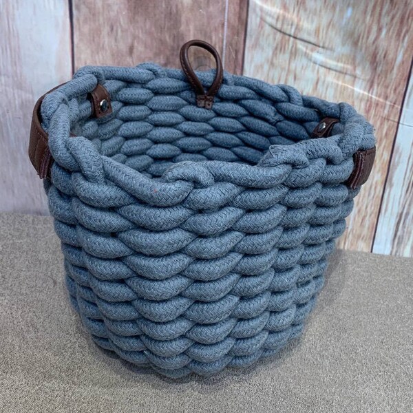 Faux Leather Baskets With Handles - Etsy