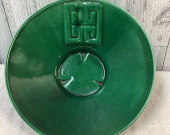 Vintage 1949 Claire Lerner California Emerald Green 9.5" Round Ceramic Plate