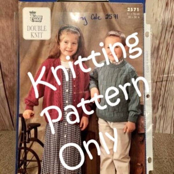 New King Cole 2571 Anti-Tickle DK Child Round V Neck Cardigan Knitting Pattern