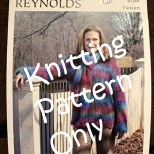New Reynolds Yarns Fusion 82284 Chevron Pullover & Scarf Knitting Pattern