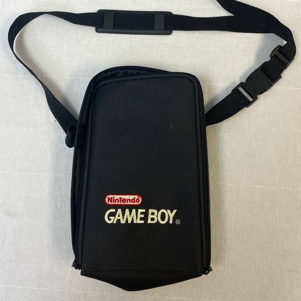 Vintage Nintendo Game Boy Full Zip Vinyl Carrying Case w Long Adustable Strap