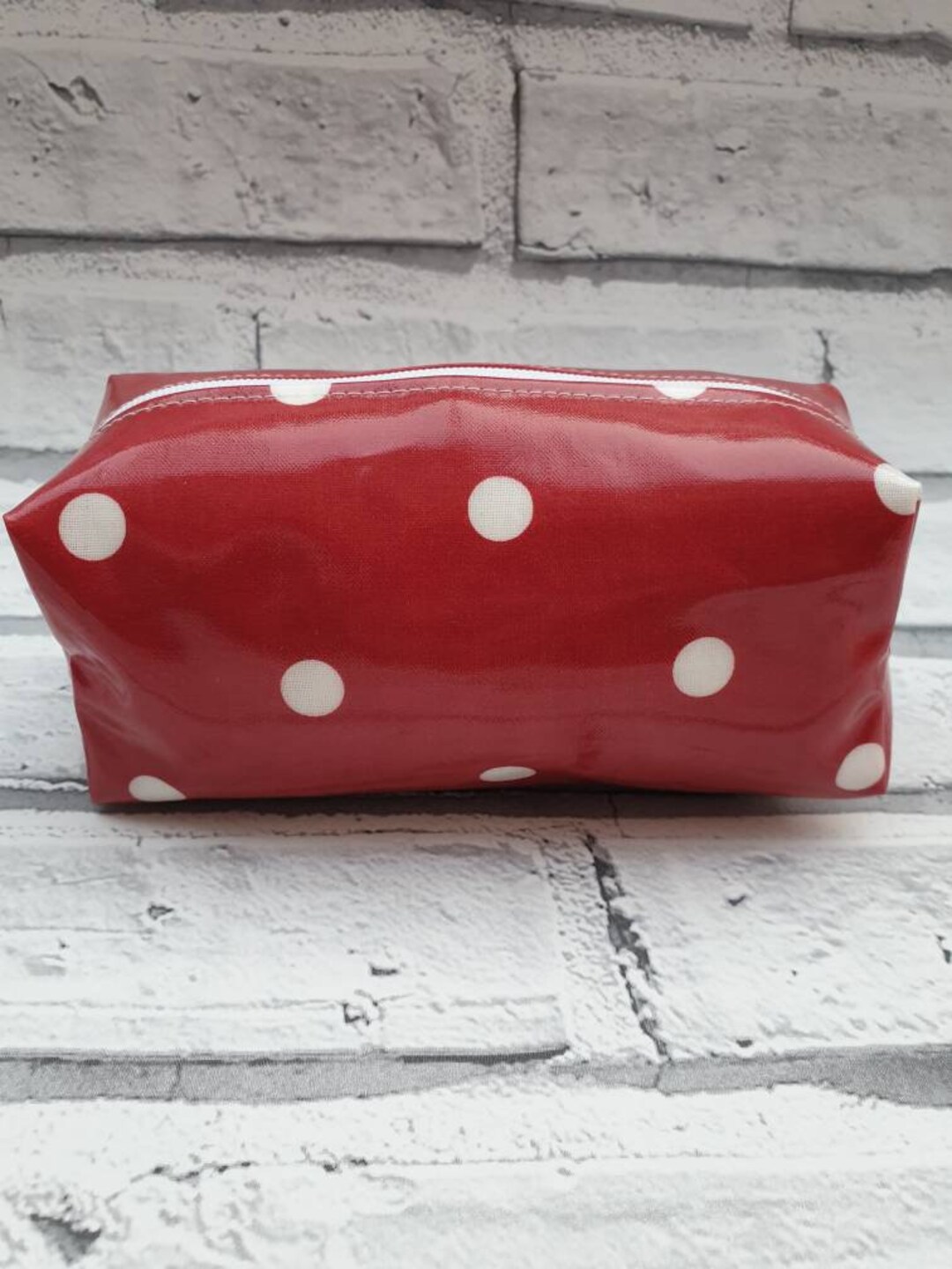 Bright Red Polka Dot Makeup Bag. Red Spotty Beauty Pouch. Red Etsy