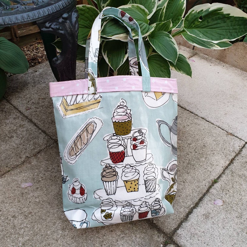 English Afternoon Tea Oilcloth Tote / Book / Shopping Bag. Etsy UK