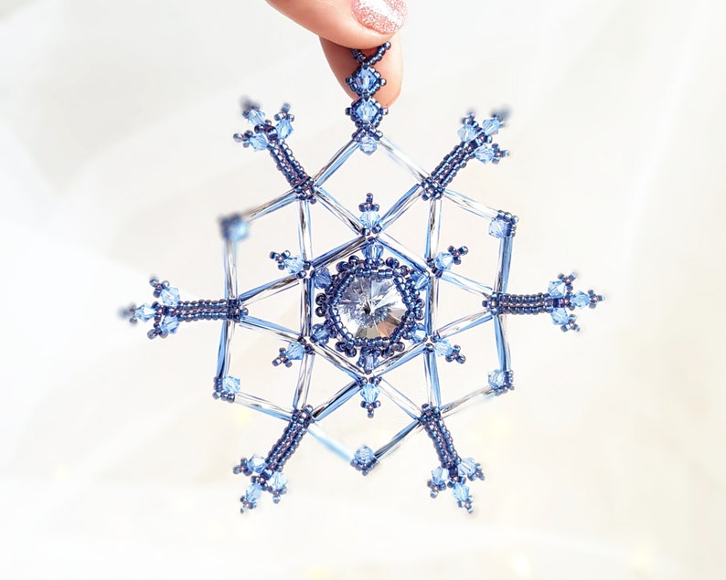 Ornament Beading Pattern Beaded Snowflake Bugle Beading Etsy Nederland