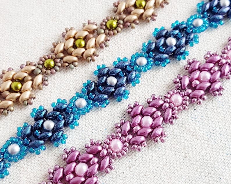Superduo Bracelet Pattern Beading Pattern Superduo Beaded Etsy