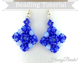 PDF-file Beading Pattern Evening Star Earrings Beading Tutorial by HoneyBeads1