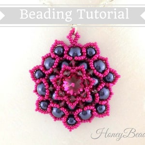 PDF-bestand Rijgpatroon Lotusbloemhanger PDF-bestand Rijgpatroon van HoneyBeads1