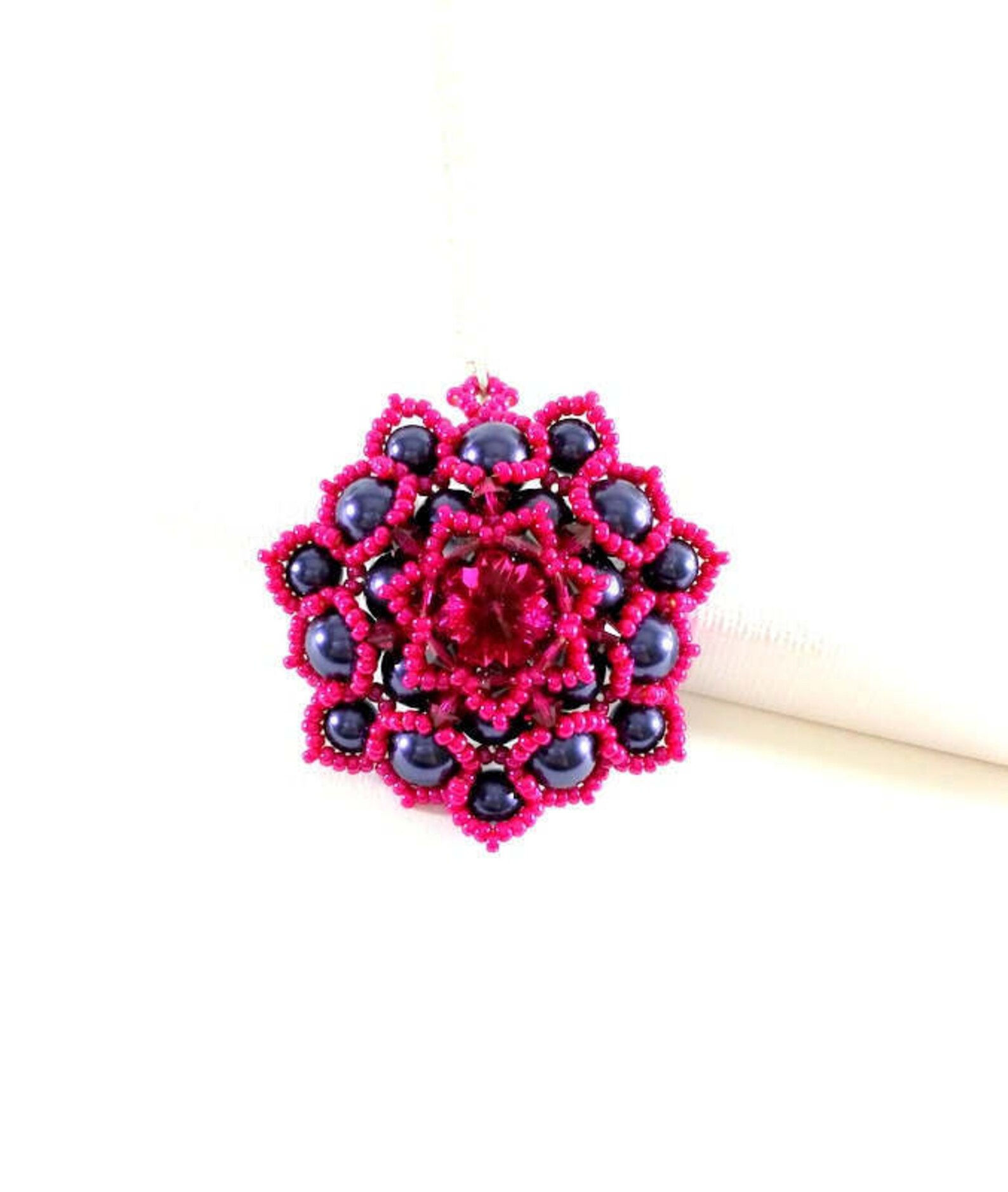 Pdffile Beading Pattern Lotus Flower Pendant Pdffile Beading Tutorial