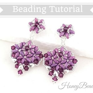 PDF-bestand Rijgpatroon Dangelina Oorbellen Rijgtutorial van HoneyBeads1