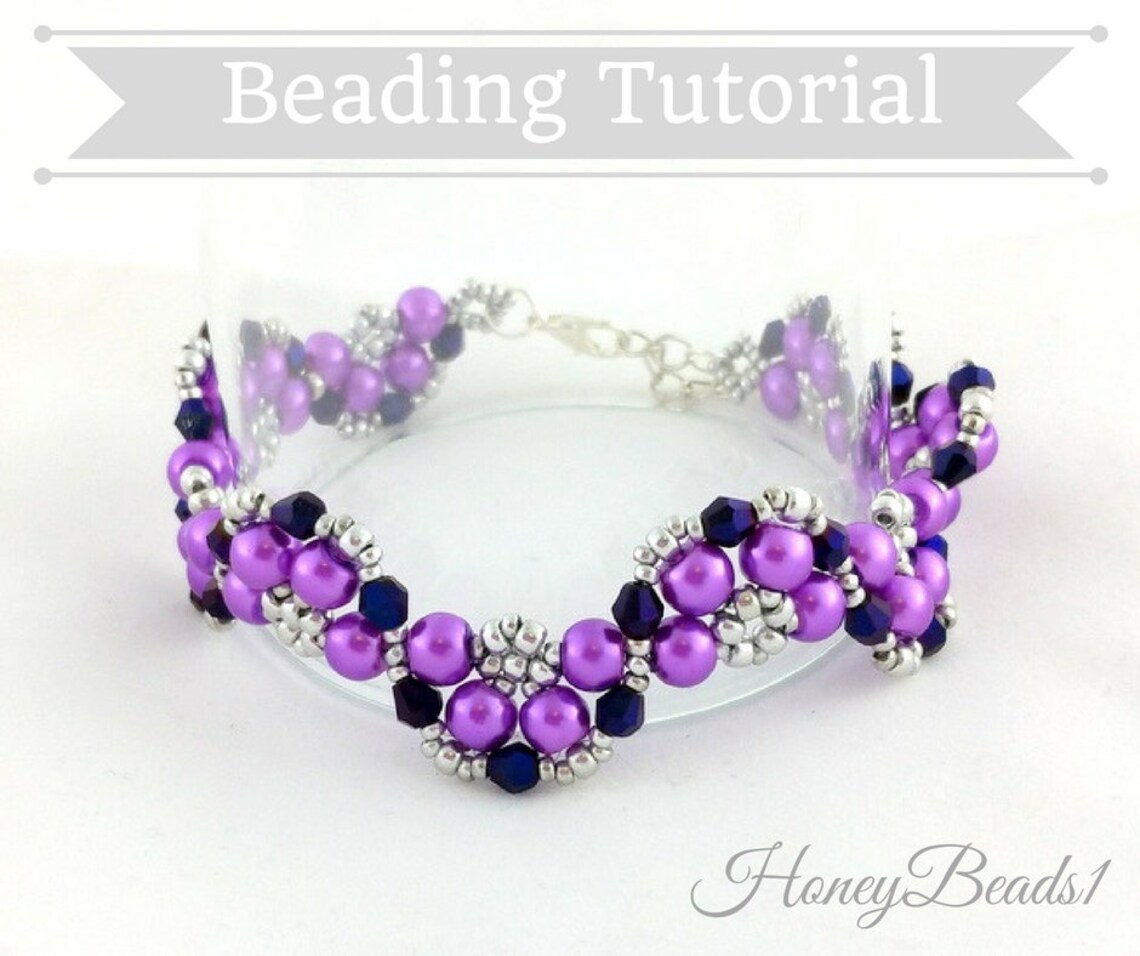 Pdffile Beading Pattern Half Moon Bracelet Pdffile Beading Tutorial