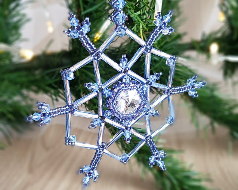 Ornament Beading Pattern Beaded Snowflake Bugle Beading Etsy