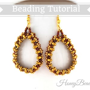 PDF-bestand Rijgpatroon Droppalette Oorbellen Rijgtutorial van HoneyBeads1