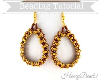 PDF-file Beading Pattern Droppalette Earrings Beading Tutorial by HoneyBeads1