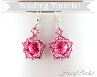 PDF-file Beading Pattern Dingeling Dangles Earrings PDF-file Beading Tutorial by HoneyBeads1