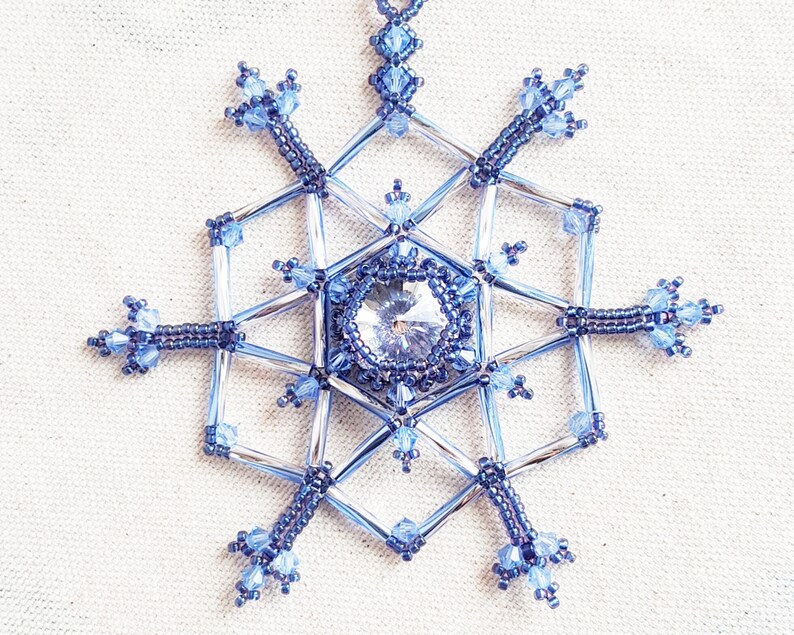 Ornament Beading Pattern Beaded Snowflake Bugle Beading Etsy