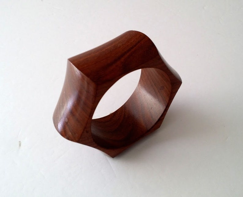 Vintage Wood Wooden Bangle Bracelet