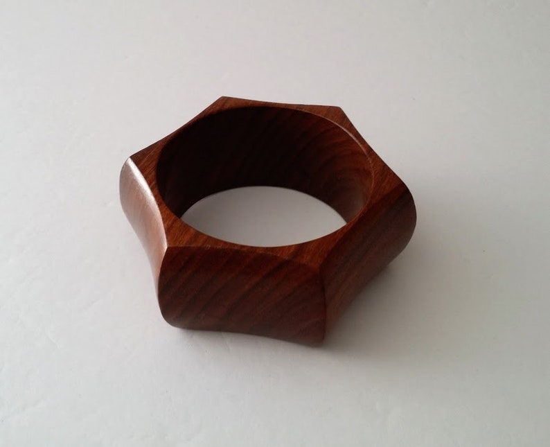 Vintage Wood Wooden Bangle Bracelet