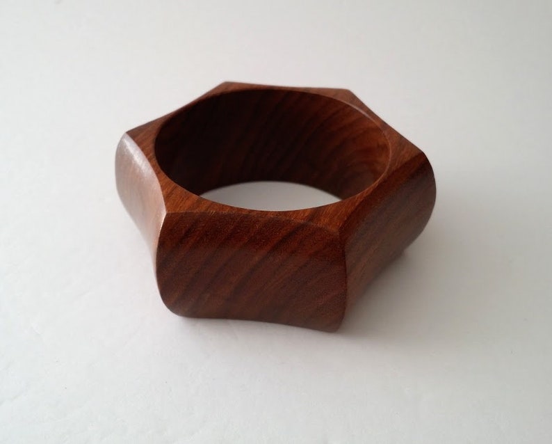 Vintage Wood Wooden Bangle Bracelet