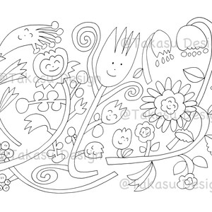 Coloring Page - Flowers 2 - DOWNLOADABLE COPY