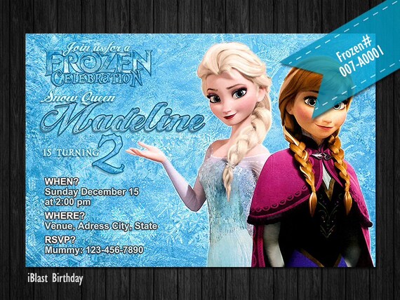 Disney Frozen Zaproszenie Na Urodziny Mrożone Zaproszenia Etsy