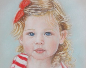 Custom Child portrait, Baby Portrait from Photo, Kids Family Children Portrait Commission, Original Art, Christmas gift