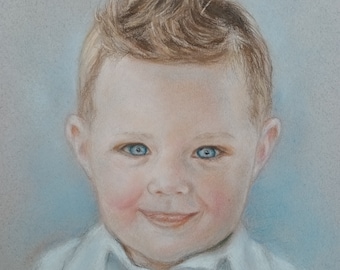 Custom Portrait from Photo, Child Portrait painting, Baby Portrait, Children Portraits, Kids Family Pastel Portrait Commission