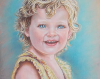 Custom Child Portrait from Photo, Baby Portrait, Childrens Kids Portrait Custom Painting by Portrait Artist