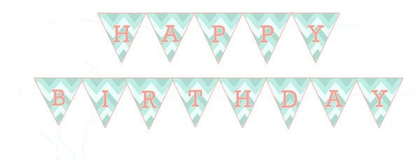 Printable Happy Birthday Banner - Etsy