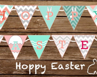 Happy Easter Banner - Print At Home (Hoppy Easter)