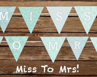 From Miss to Mrs Banner Rustic Wedding Sign Photo Prop Wedding Sign ...