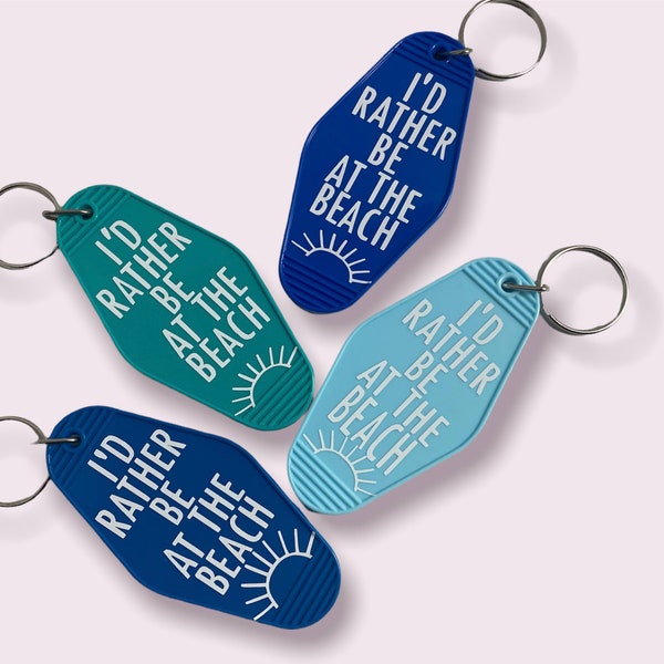 I’d Rather Be At The Beach Motel Keychain, Funny Keychains, Motel Keychain, Retro Keychain, Car Keys, House Keys