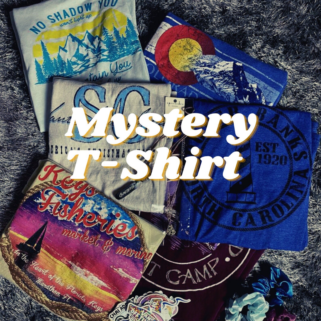 Thrifted Tshirt Mystery Box Short Sleeve Bundle Tee Etsy