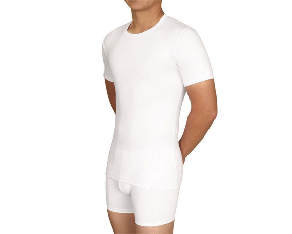 Sculptx Tall Mens White Performance Crew Neck Undershirt With Benefits Mens  Shapewear 