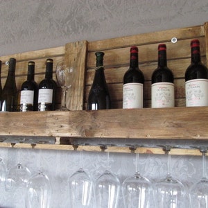 Porte-vins à palettes Vintage Meubles en palette Upcycling image 1