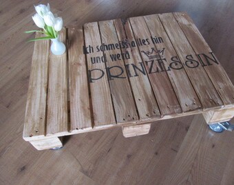 Pallet table "I'll throw everything away and become..."