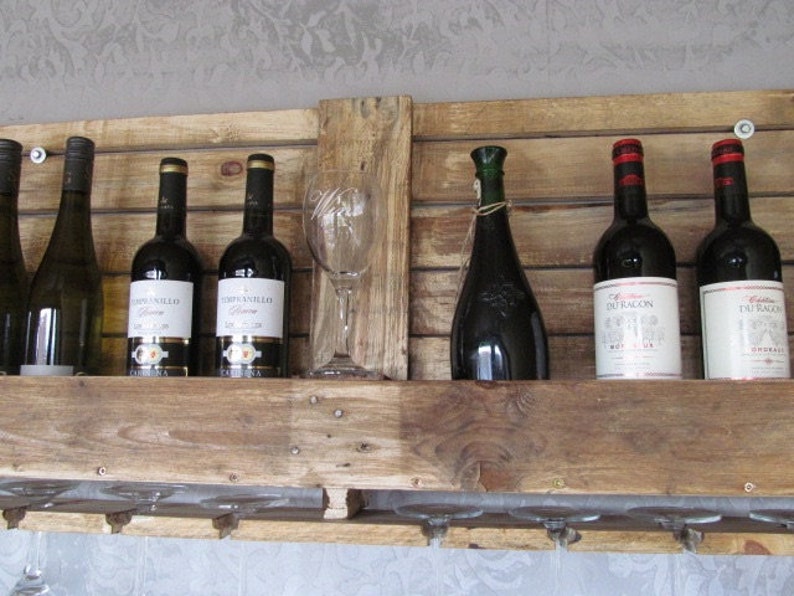 Porte-vins à palettes Vintage Meubles en palette Upcycling image 3