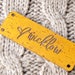 Custom logo labels made from vegan cork leather, leather labels, knitting labels, labels for handmade items, engraved branding labels, 25 pc